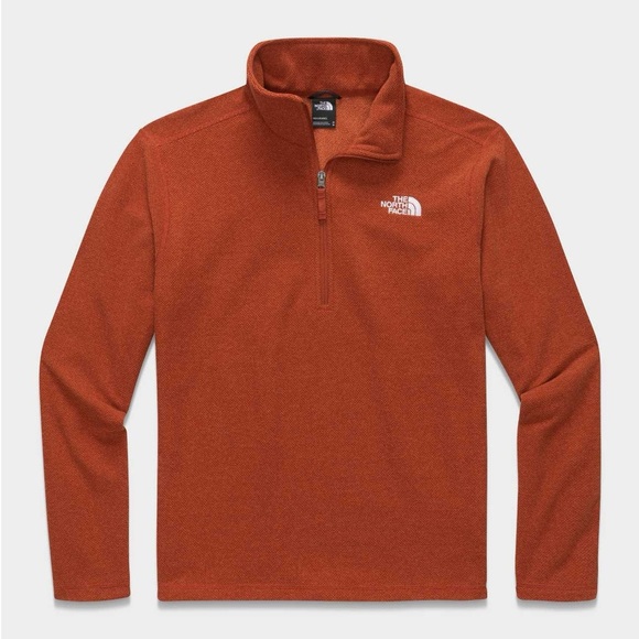 The North Face Men’s Textured Cap Rock Fleece Pullover Picante Red Heather sz S - Picture 2 of 7